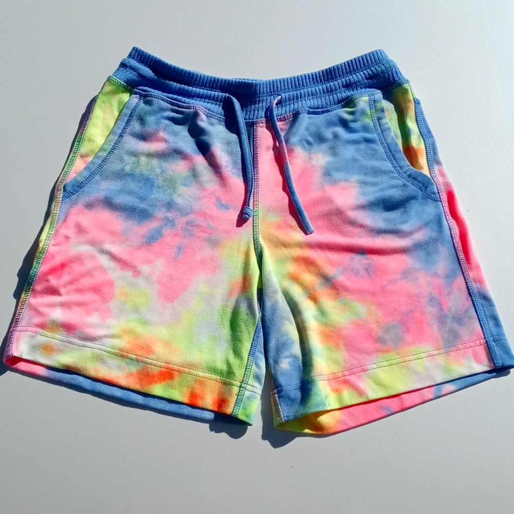 Tie Dye Pastel Color Shorts Size M Blue Pink Yellow